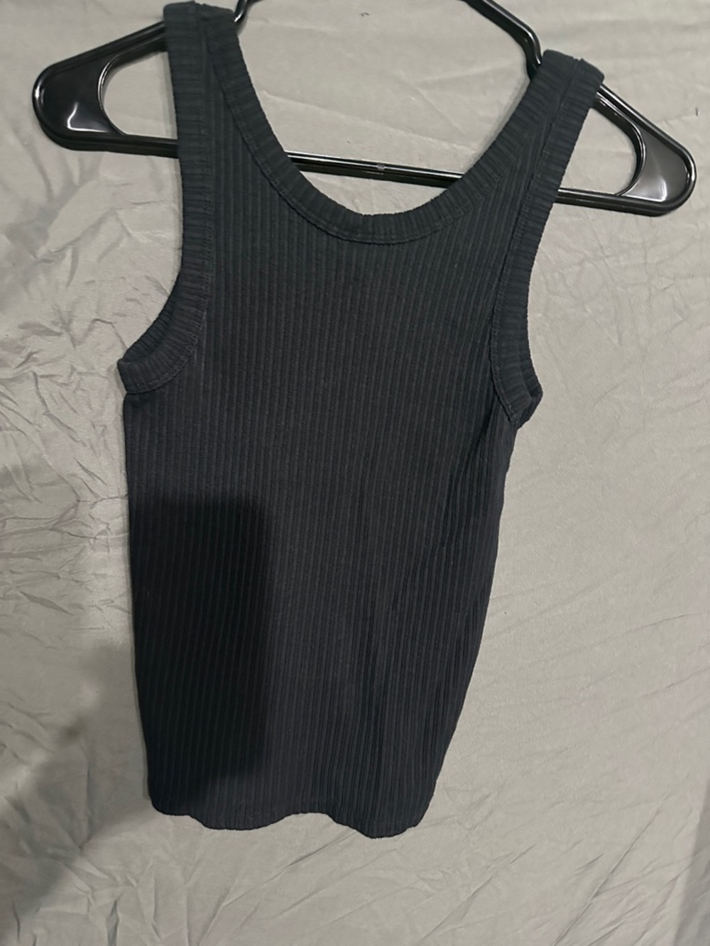 Black Ribbed Tank Top - Picture 2 of 3
